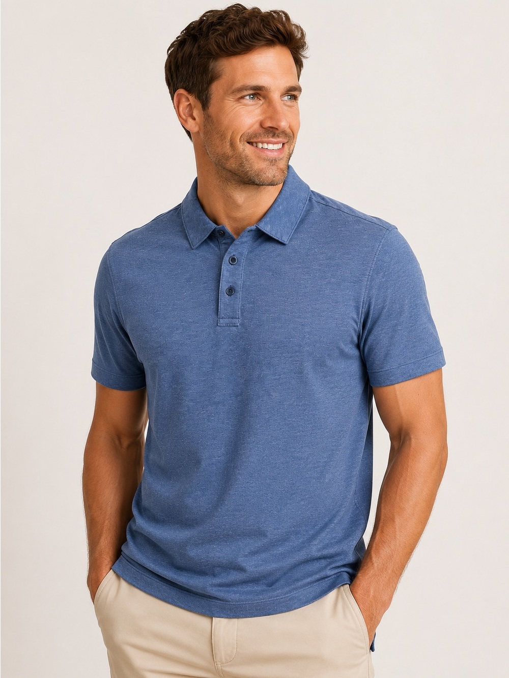 Fairlane Men’s L Blue Performance Move Stretch Polo Shirt
